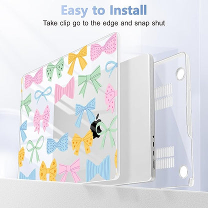 for MacBook Pro 16 inch Case 2021 2022 2023 2024 Release A3186 A3403 M4 A2991 M3 A2780 M2 A2485 M1 Pro/Max, Hard Shell Case with Screen Protector & Keyboard Cover, Colorful Bow