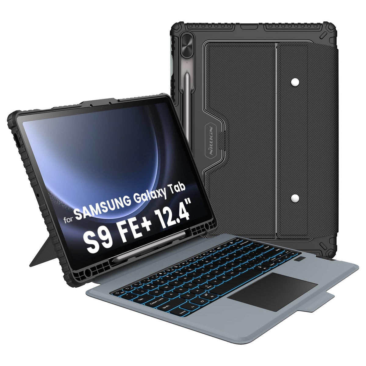 Nillkin Rugged Keyboard Case for Samsung Galaxy Tab S10+ / S9+ 12.4 Inch