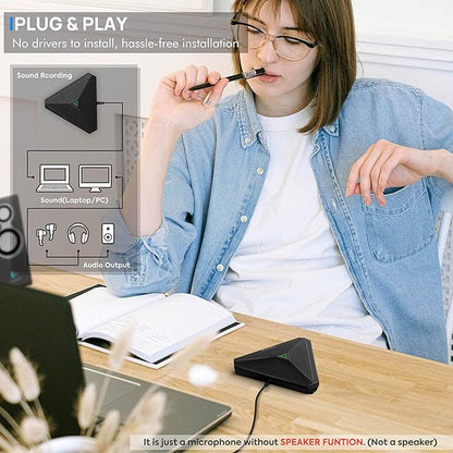 CMTECK Conference USB Microphone, Mute Button, Omnidirectional Condenser Boundary Mic for Recording, Streaming, Gaming, Skype (Windows/macOS)-Without Speaker