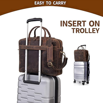 VC VINTAGE COUTURE Leather briefcase bag for men Leather Laptop Bags For Men and Women Travel Messenger Bag