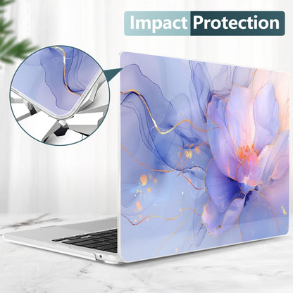 TWOLSKOO for MacBook Air 15 inch Case 2026 2025 2024 2023 Release M5 A3448 M4 A3241 M3 A3114 M2 A2941, Plastic Hard Shell & Screen Protector & Keyboard Cover & Type C Adapter, Blue Marble