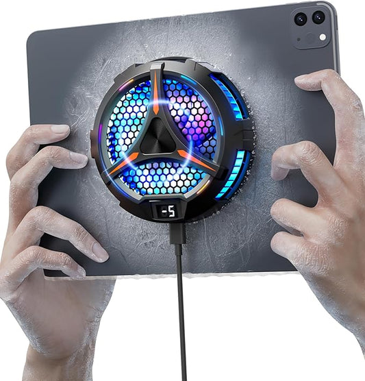 iPad Cooler,Magnetic Tablet Cooler for ipad/Surface pro/Samsung Tab,Compatible for Steam Deck,Universal Radiator with Temperature Display for Mobile Gaming,Tiktok Live Streaming