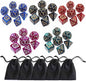 Polyhedral DND Dice Set, 5 Pack Vintage Dragon-Patterned Dice Sets Compatible with Dungeons and Dragons D&D RPG Games,35 Pieces (5 Colors with Black)