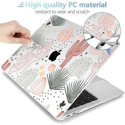 MEEgoodo for MacBook Air 13 inch Case 2021 2020 2019 2018 Released A2337 M1 A2179 A1932 with Touch ID, Plastic Hard Shell & Keyboard Cover Compatible with MacBook Air 13.3, Cacti