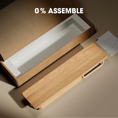 Fenge Solid Wood Monitor Stand with Large Drawer, Oak