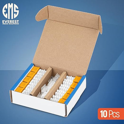 Everest 90° Angled RJ45 Cat6 Keystone Jacks 10-Pack in Yellow - Slim Profile Female RJ45 Connectors - Cat 6 Keystone Jack - Compatible with 90° Angled Speed Termination Tool - easyJACK (B094WB91H3)