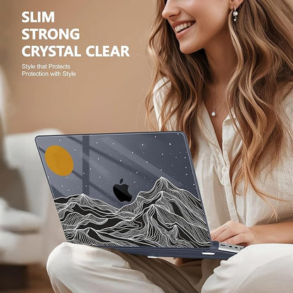 for MacBook Pro 16 inch Case 2021 2022 2023 2024 Release A3186 A3403 M4 A2991 M3 A2780 M2 A2485 M1 Pro/Max, Hard Shell Case with Screen Protector & Keyboard Cover, Mountain