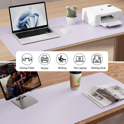 Aothia Non-Slip Waterproof PU Leather Desk Pad Protector for Mouse, Writing Desk, Office, Home, Laptop Blotter, 23.6" x 13.7", Black