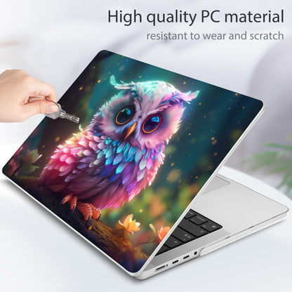 Tuiklol for MacBook Pro 14 Inch Case 2026 2025 2024 2023 2022 2021 Release M5/M4/M3/M2/M1 A2442 Pro/Max,Hard Shell Case with Screen Protector for Touch ID, Rainbow owl