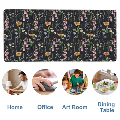 NITAHHHY Large Mouse Pad Field Flowers Gaming Desk Pad Computer Keyboard Non-Slip Waterproof Mouse Mat with Rubber Base and Stitched Edges Entertainment Office Writing Desk Mat 35.4 x 15.7 Inches