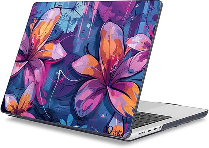 Mektron Case for 2025 MacBook Pro 16" M4 A3403 A3186 M3 A2991 M2 A2780 M1 A2485 (2021/2023/2024) Pro/Max with Touch ID, Hard Shell Plastic Laptop Cover Keyboard Cover, Graffiti Flower