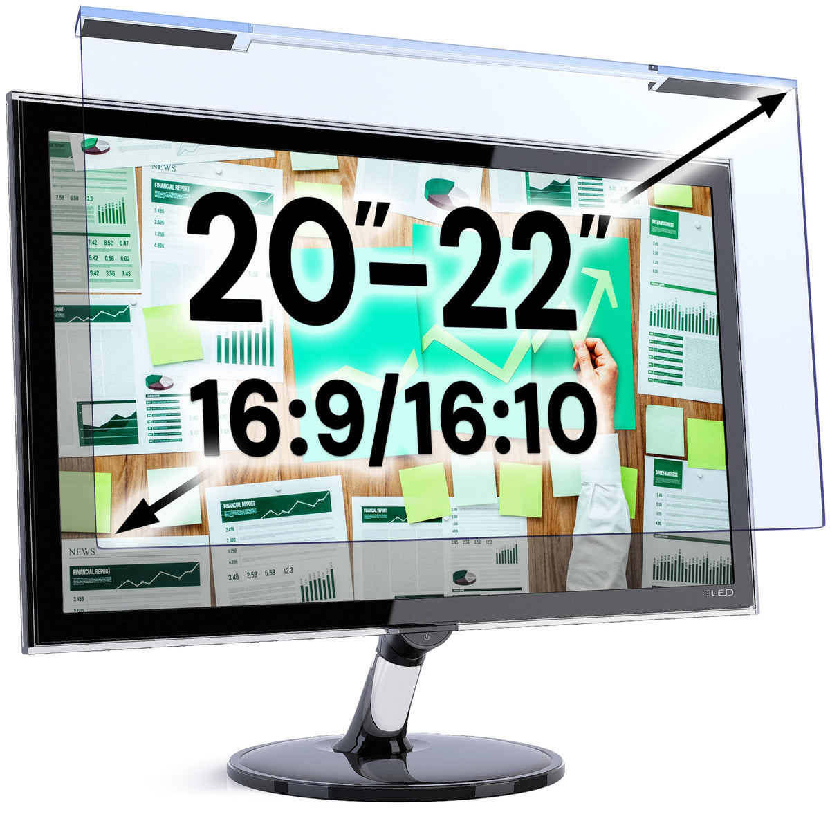 VINTEZ Blue Light Screen Protector for 14 Inch Computer Monitor and Laptop – Anti-UV Blue Light Blocking Film for Desktop PC, Eye Protection Filter, 12.6" x 8.1", 2 Pack