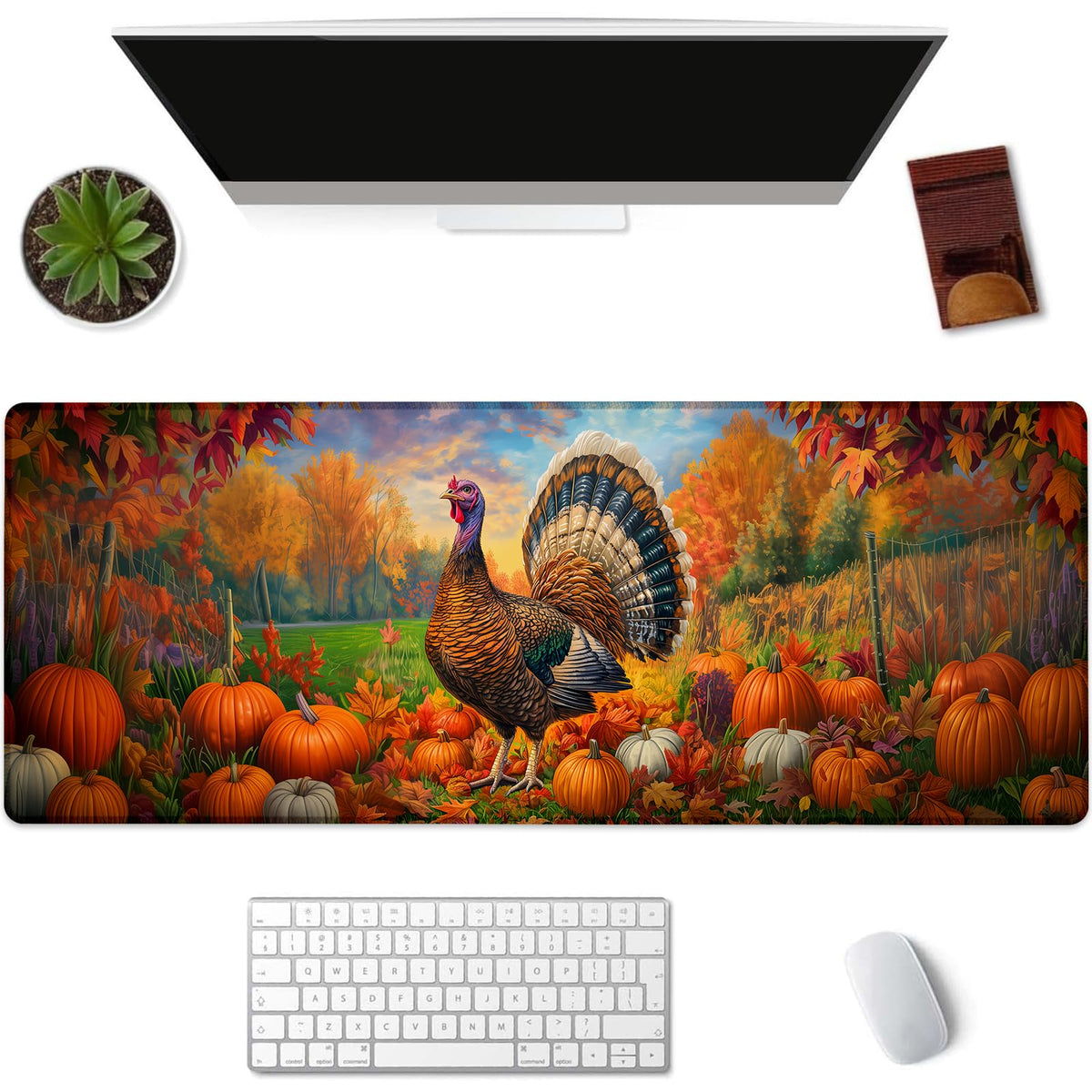 Kibue Turtle Gaming Mouse Pad Extended Desk Computer Keyboard Laptop Mouse Pads for Gaming Home Office Work, Large Long Desk Mat Mousepad with Non-Slip Rubber Base 31.5×11.8inch(17)