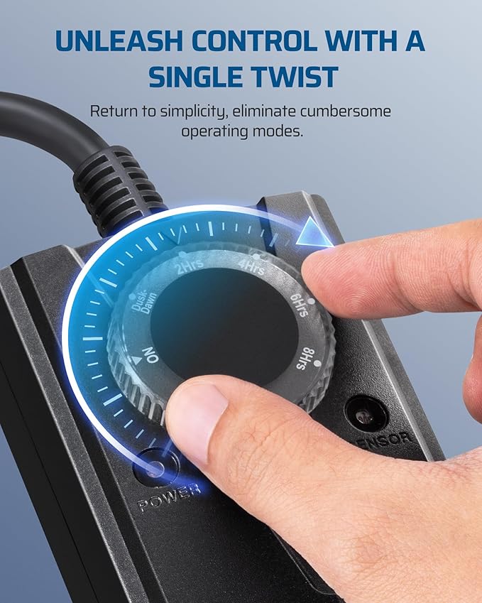 DEWENWILS Dusk to Dawn Light Timer,2-Prong Grounded Outlet