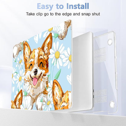 Case for MacBook Pro 13 inch with/Without Touch Bar (2016-2022, M2 A2338 M1 A2289 A2251 A2159 A1989 A1706 A1708), Hard Shell + Keyboard Cover + Dust Plug, Cute Corgi Dog