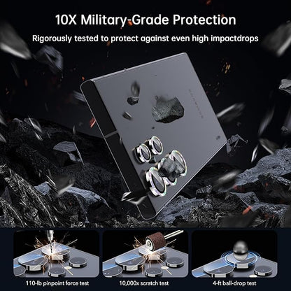 For Samsung Galaxy S25 Ultra Camera Lens Protector, Individual Lens Protector, Ultra HD 9H Tempered Glass Screen Protective Cover, Anti-scratch, Military Grade Drop Protection 2 Set. (Glitter Colorful, S25 Ultra)