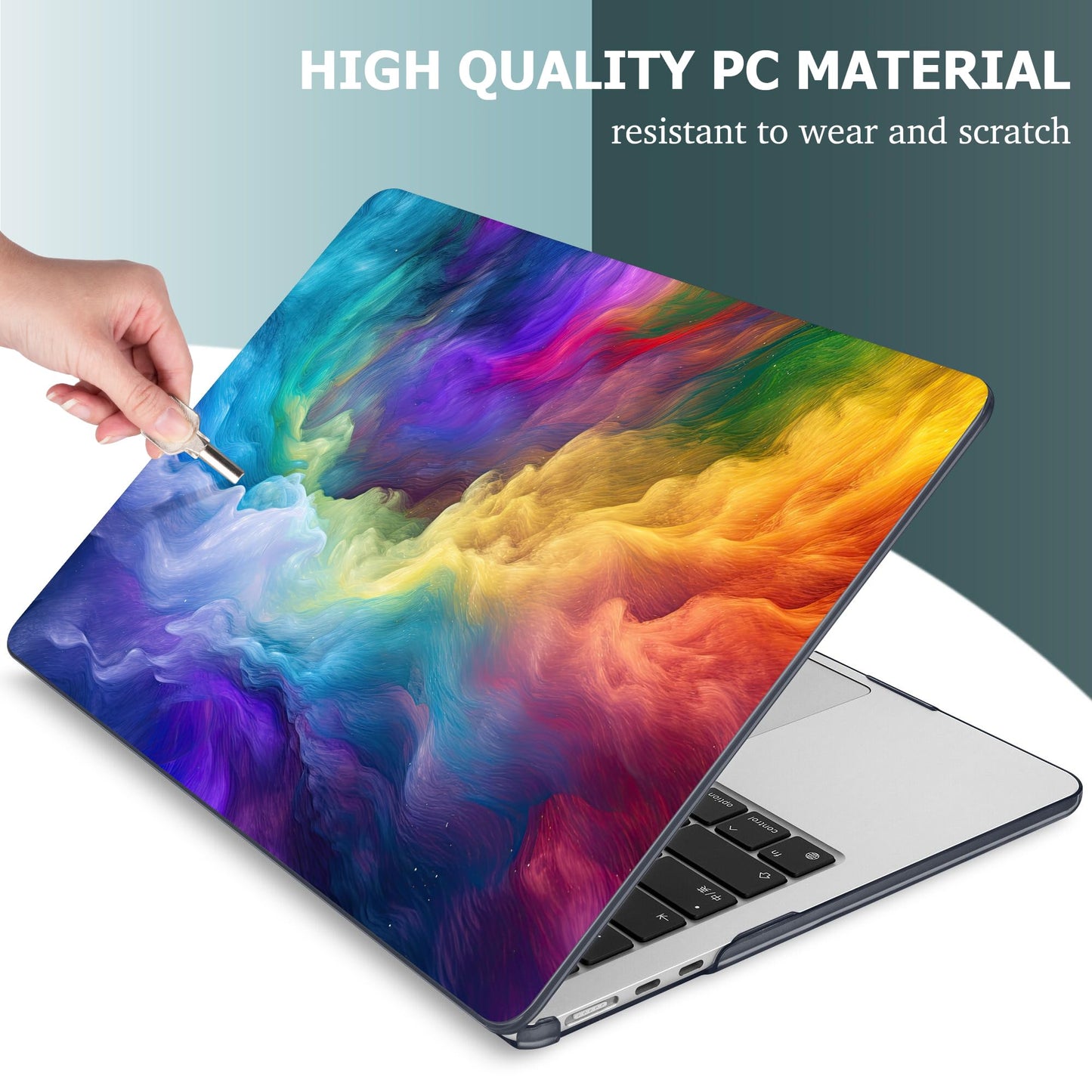 Mektron for 2026 MacBook Air 13-inch M5 Laptop Case A3449 with 13.6-inch Liquid Retina Display Fits 2025 A3240 M4 2024 A3113 M3 2023 A2681 M2 Printed Hard Shell for MacBook Air 13.6", Rainbow Cosmic