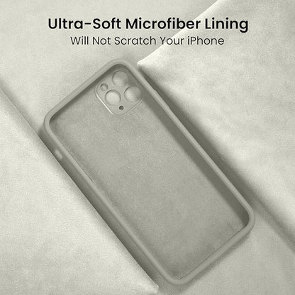 FireNova Designed for iPhone 13 Pro Case, Silicone Upgraded [Camera Protection] Phone Case with [2 Screen Protectors], Soft Anti-Scratch Microfiber Lining Inside, 6.1 inch, Stone
