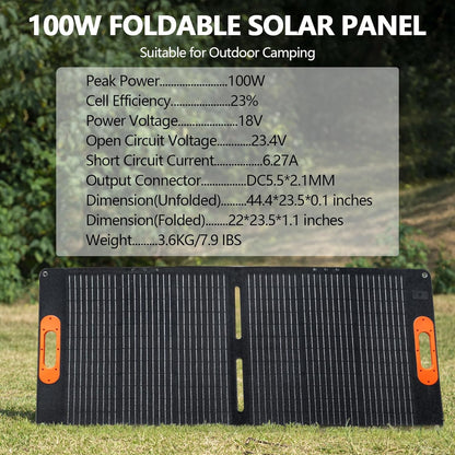 ALLWEI 300W Solar Generator with 100W Solar Panel Included, 256Wh Portable Power Station with AC Outlet USB Port, Solar Powered Battery Generator for Outdoor Camping, Home Backup, Power Outage