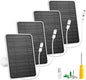 Solar Panel for Security Camera, 5W USB Solar Panel for DC 5V Security Camera, Micro USB & USB-C Port Solar Panel, IP65 Waterproof Solar Charger for Camera,360° Adjustable Mounting 13ft Cable, 4 Pack