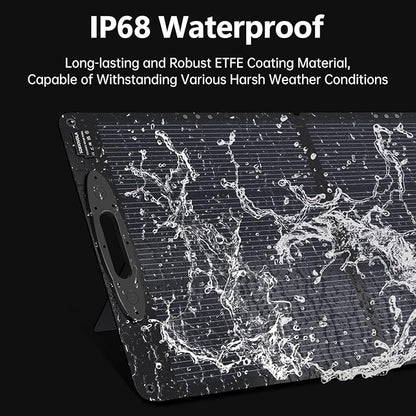200W Portable Solar Panels,Foldable Solar Panel,IP68 Waterproof & Durable Up to 25% Efficiency N-Type 16BB Solar Cell ETFE Folding Solar Panel Kit,for Power Station Outdoor Camping RV