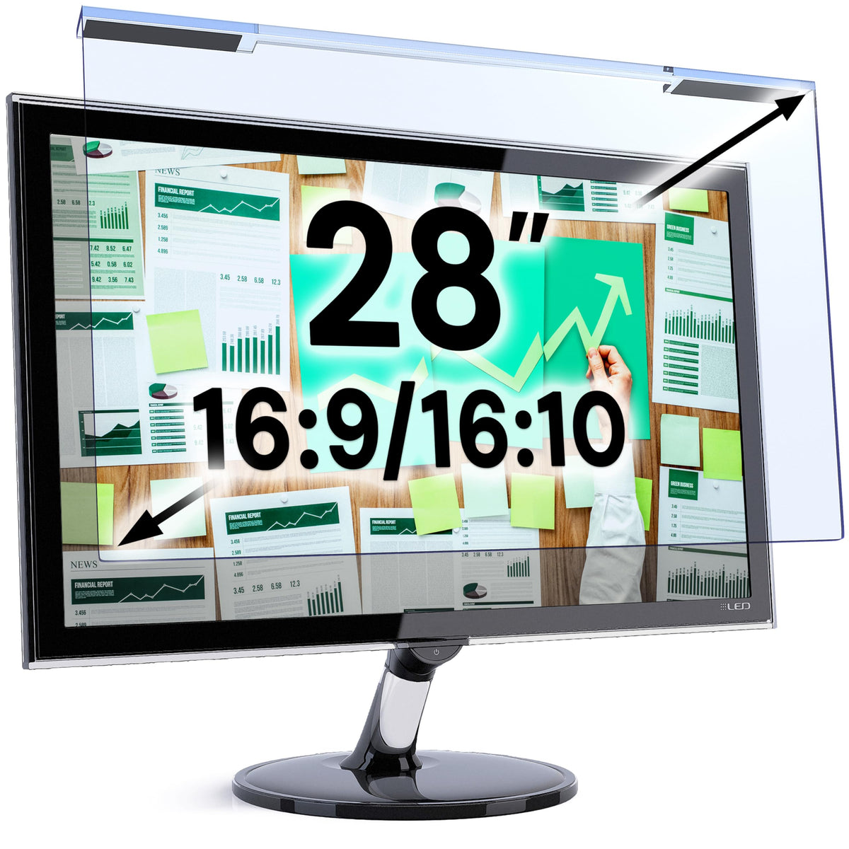 VINTEZ Blue Light Screen Protector for 14 Inch Computer Monitor and Laptop – Anti-UV Blue Light Blocking Film for Desktop PC, Eye Protection Filter, 12.6" x 8.1", 2 Pack