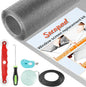 Window Screens Replacement Repair Kit, Grey Screen Door Mesh Replacement Kit, Durable Fiberglass Mesh Roll with Tools for Windows Doors Patio and Porch, 39in x 118in