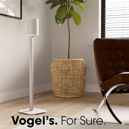 Vogel's SFS 4113 Speaker Floor Stand for Sonos ERA 100, Cable Inlay System, Height: 32,3 inch (82 cm), Exceptionally Stable, White, 1 Floor Stand