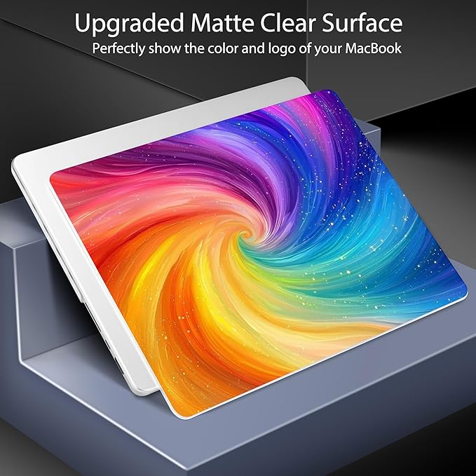 Lepeoac Case for 2026-2021 MacBook Pro 16-inch M5, Swirling Rainbow