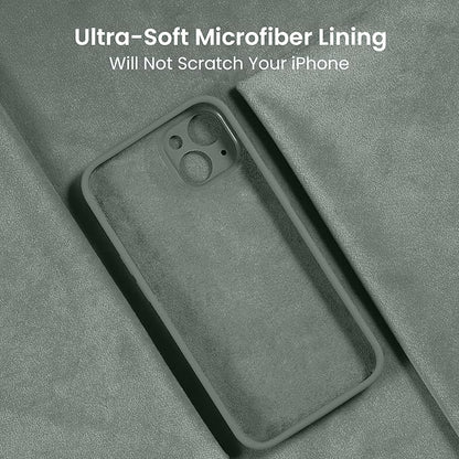 FireNova Designed for iPhone 15 Plus Case, Silicone [Camera Protection] Case with [2 Screen Protectors], Soft Anti-Scratch Microfiber Lining Inside, 6.7 inch, Calke Green