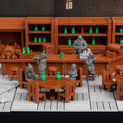 Tavern Bar Furniture RPG Terrain Set for Tabletop Role Playing Games