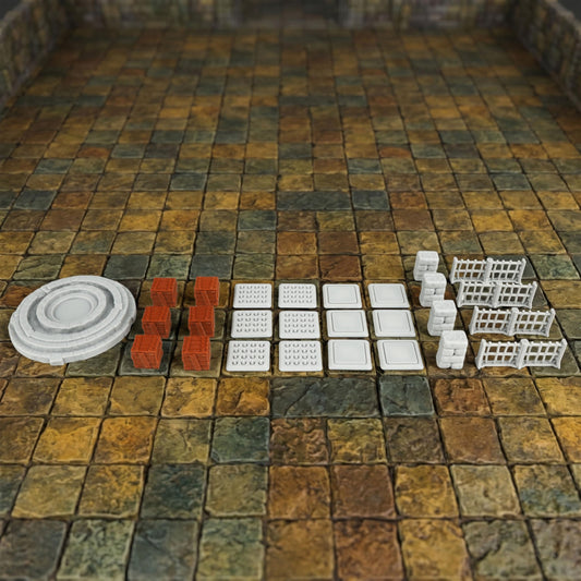 AUSPDICE Dungeon Traps and Props, 27-Piece 28mm DND Terrain for TTRPGs