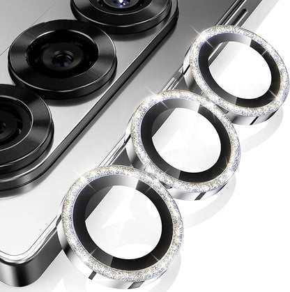 YWXTW for Samsung Galaxy Z Fold 7 Camera Lens Protector, [12X Stronger Adhesion] Individual Anti Scratch Metal Ring Tempered Glass Camera Screen Protector for Z Fold 7 Accessories 2025 (Glitter Silver)