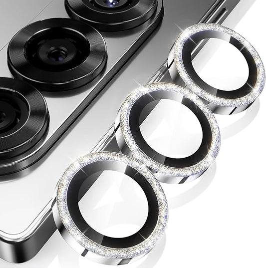 YWXTW for Samsung Galaxy Z Fold 7 Camera Lens Protector,[12X Stronger Adhesion] Individual Anti Scratch Metal Ring Tempered Glass Camera Screen Protector for Z Fold 7 Accessories 2025 (Glitter Silver)