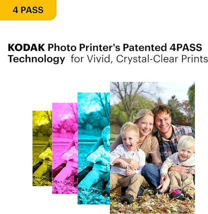 KODAK Dock Plus 4PASS Instant Photo Printer (4x6 inches) + 10 Sheets