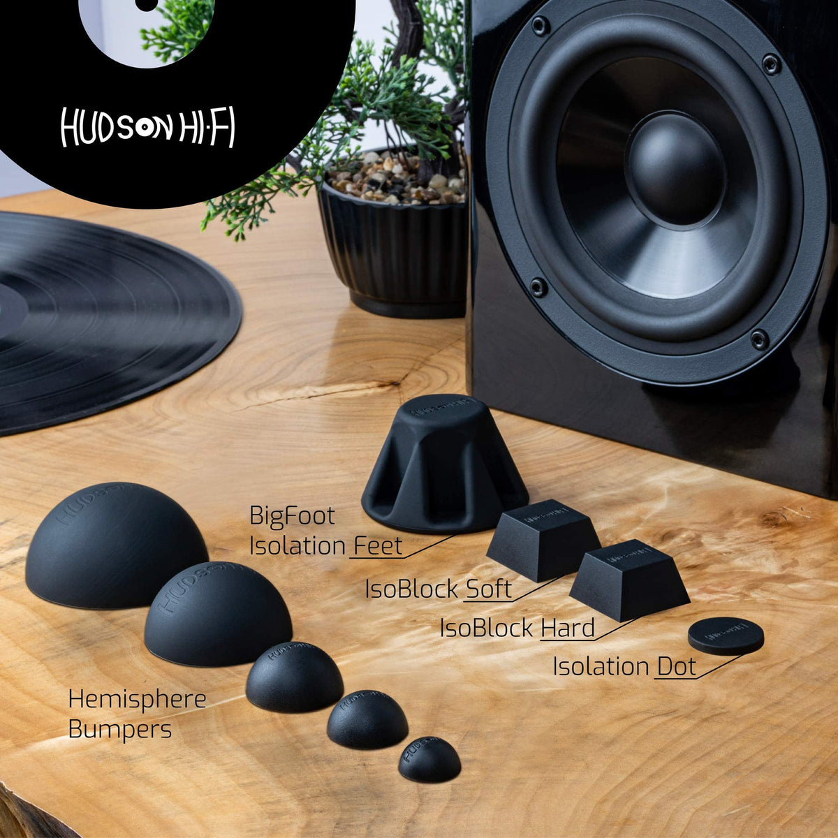 Hudson Hi-Fi 1" Platinum Silicone Isolation Dot, Non-Skid Isolation Feet - No Adhesive - 20 Duro - 16 Pack