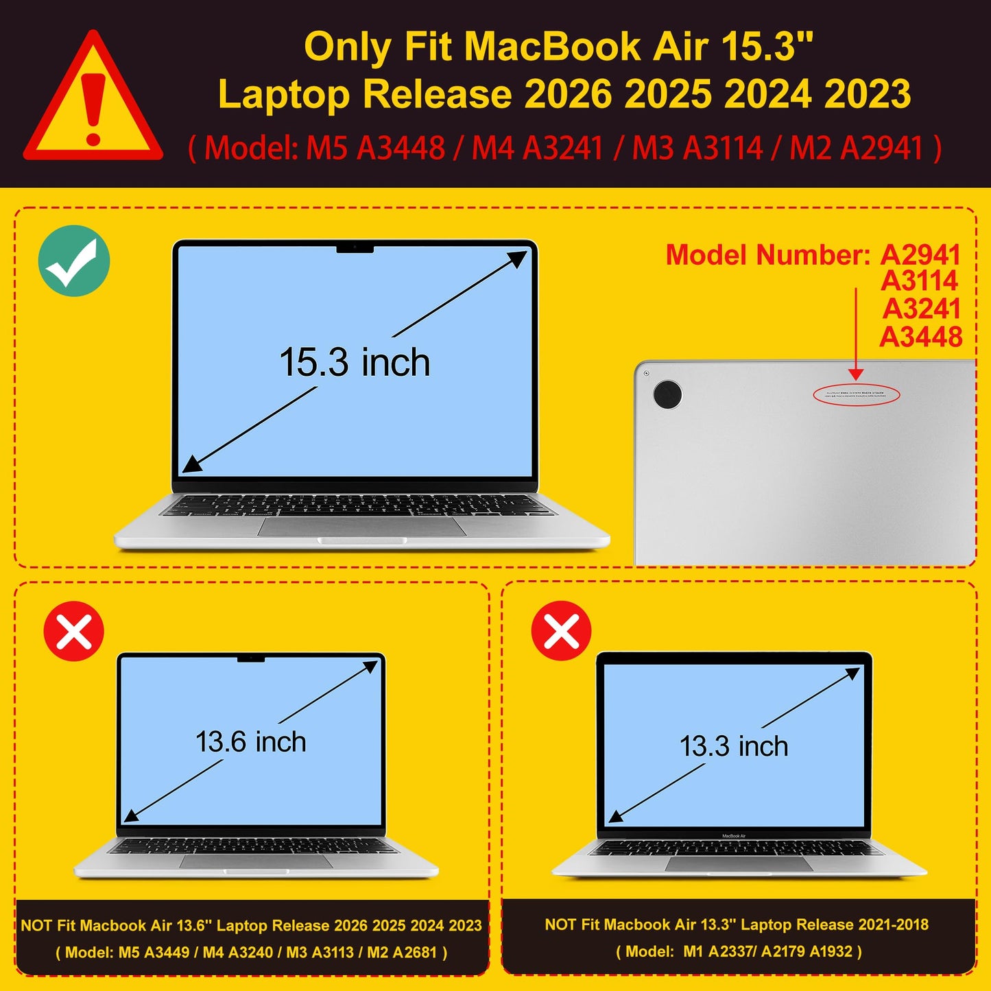 Mektron Case for 2026 MacBook Air 15 INCH M5 A3448 Compatible with M4 A3241 /M3 A3114 /M2 A2941 Printed Plastic Hard Shell Cover with 15.3" Liquid Retina Display Touch ID- Cute Giraffe