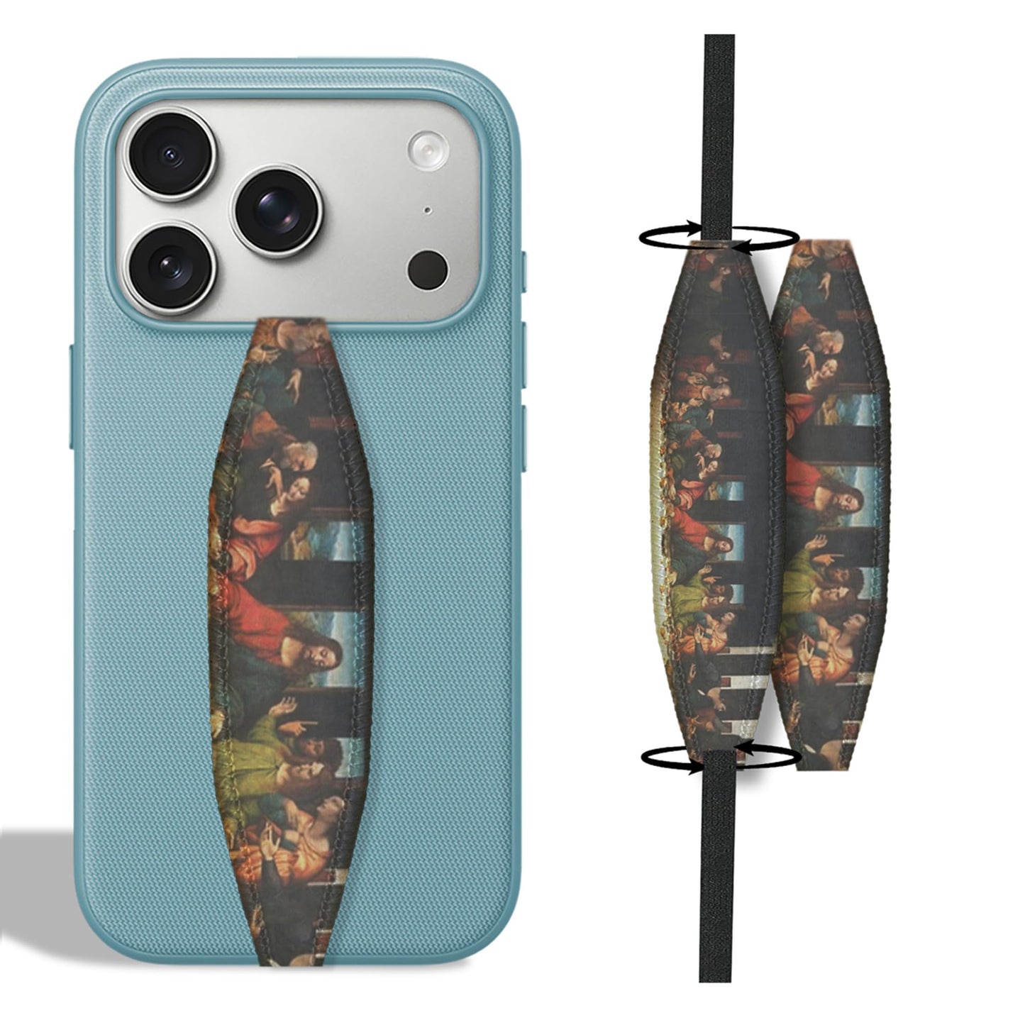 Switchbands Phone Grip Strap – Reversible Holder for Phone, Soft Anti-Drop Holder for Back of Phone, Slim Universal Fit, Arthritis Friendly, Wireless Charging Compatible Art Gift – Last Supper