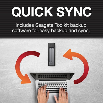 Seagate Ultra Compact 2TB, Portable SSD, 1000MB/s, USB-C, USB 3.2 Gen2, IP54 Water Dust and 3m Drop Resistant, Windows/Mac/iPhone/iPad/Android Phone/Tablet/PS4/PS5/Xbox Compatibility (STMX2000400)
