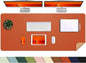 AFIING Leather Desk pad Protector, Large Desk mat with Natural Cork & PU Leather,Mouse pad,Non-Slip Office Desk Mat,Waterproof Desk Writing Pad for Office and Home (47in*23in, Orange)