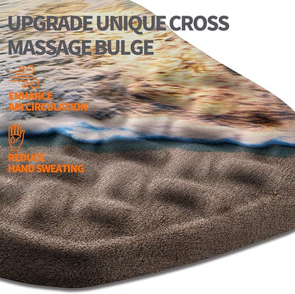 Ergonomic Slope Mouse Pad Wrist Support, Wrist Rest Mousepad for Carpal Tunnel Pain Relief with Massage Bulge and Slow Rebound Memory Foam (12x8 inch, Sunrise Beach)