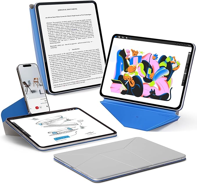 MOFT Dynamic Folio Case for iPad Pro 13 Inch (M4) 2024, Silm Magnetic Stand Case with 20+ Viewing Angles, Auto Wake/Sleep, Ultra Thin, Cement x Sapphire