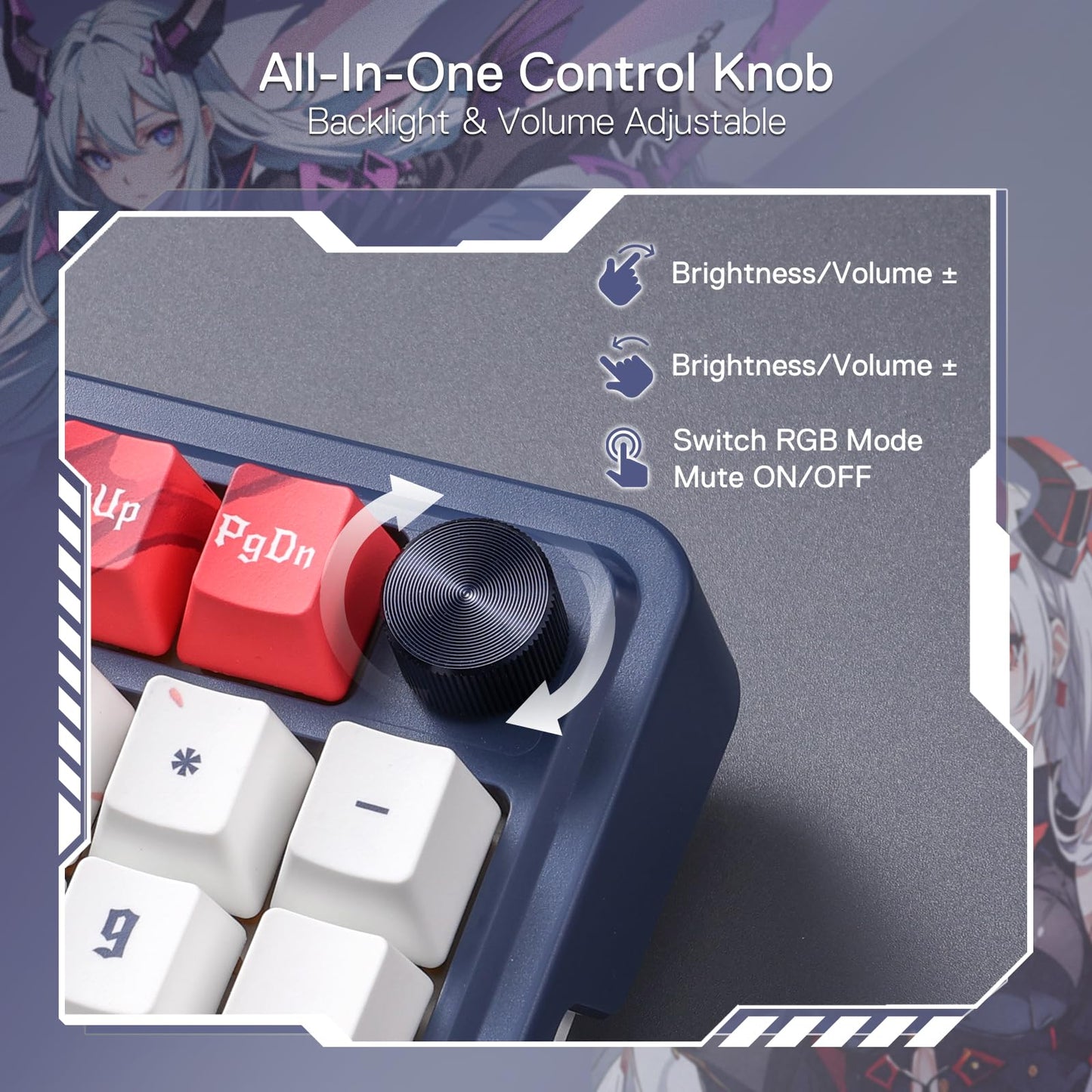 Redragon K686 PRO Wireless RGB Gasket Gaming Keyboard, Dye-Sub Anime Keycap