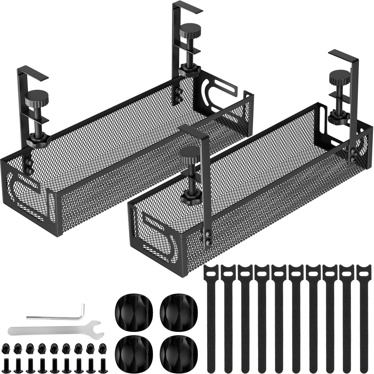 Mzmaxy Cable Management, 25'' Cable Management Under Desk, Cable Tray