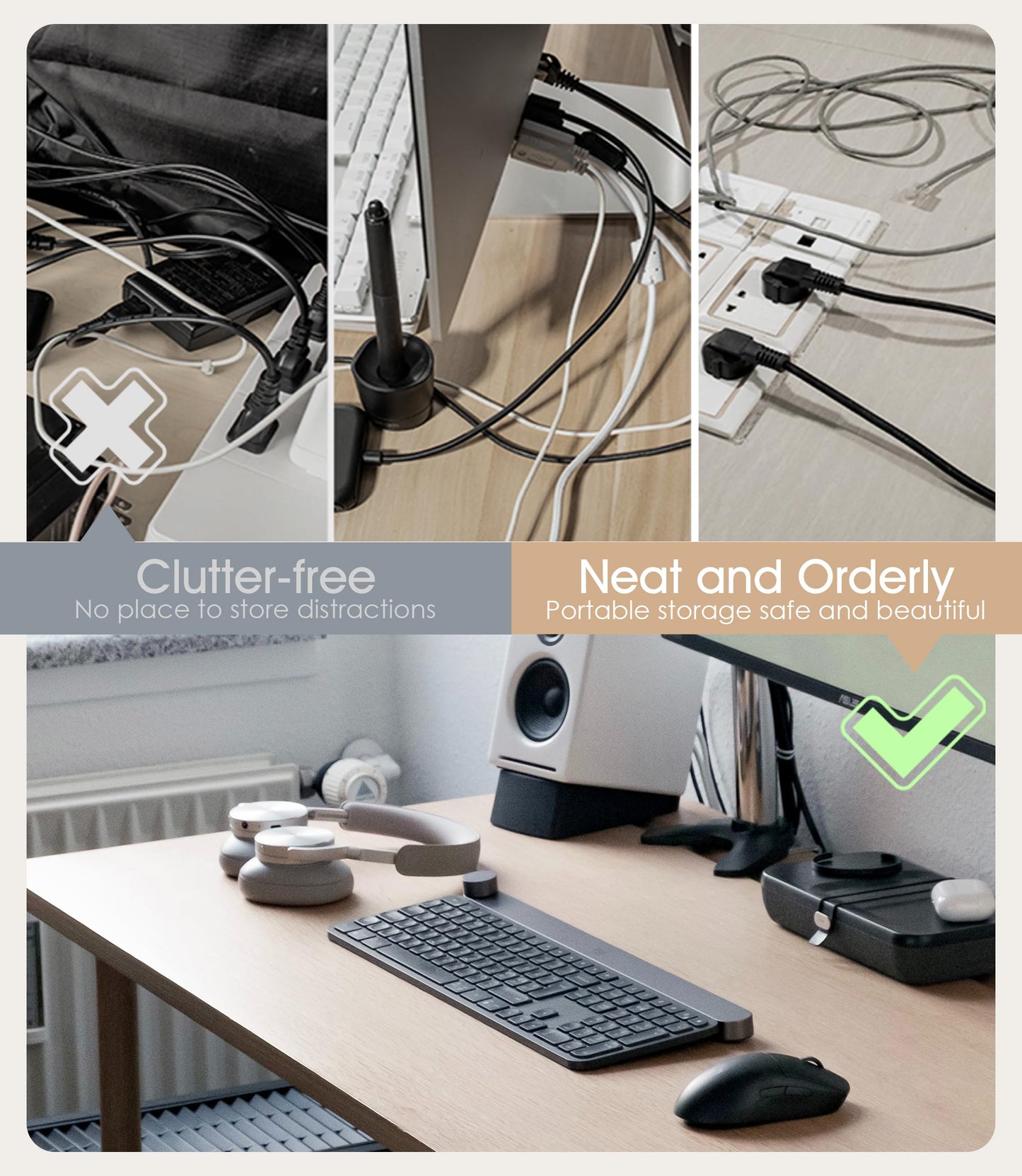 Nearockle 20Pcs Reusable Cable Ties, Adjustable Cord Organizer, 5 in-White