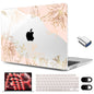 MEEgoodo for M5/M4/M3/M2 MacBook Air 15 inch Case 2026 2025 2024 2023, Case Fit Model (A3448/A3241/A3114/A2941) for MacBook Air 15.3 inch, Gold Flowers Lilies