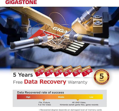 [5-Yrs Free Data Recovery] GIGASTONE 1TB Micro SD Card 4-Pack, 4K Camera Pro, R/W up to 150/130 MB/s, 4K Video Recording for GoPro, DJI, Drone, MicroSDXC Memory Card UHS-I U3 A2 V30, with Adapter