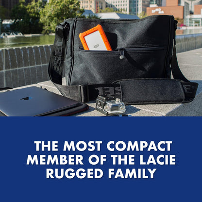LaCie Rugged Mini Portable External Hard Drive, 4TB, 2.5", for PC, Mac, iPad, and iPhone, with Data Rescue Service