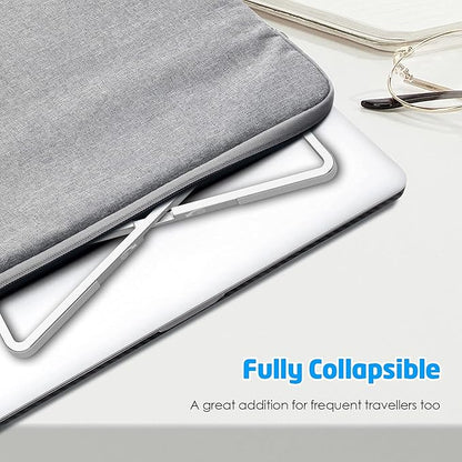WixGear Laptop Stand for Desk - Foldable, Lightweight Aluminum Laptop Riser Holder, Portable Stand for 10-15.6” Laptops, Prevents Overheating with Non-Slip Rubbers, Travel-Friendly, Ergonomic Design