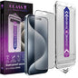CHRYSHA 2-Pack Screen Protector Tempered Glass for iPhone 15 Pro 6.1-Inch, Auto Dust Removal, No Bubbles, High Definition Clear, Easy Installation